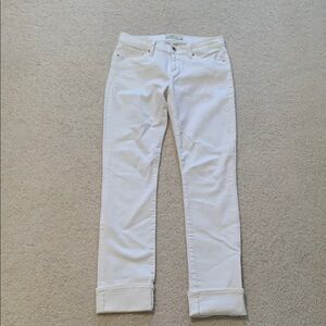 Lucky Brand White Denim Cuffed Jeans